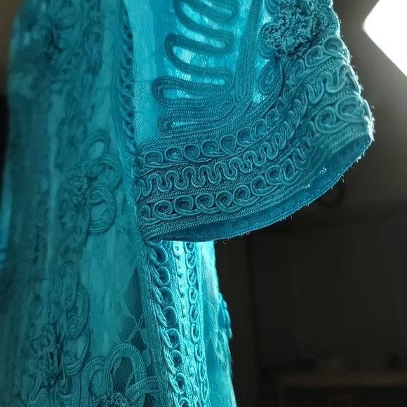 **HOST PICK**NWT SUE WONG NOCTURNE | Lace Dress 3/4 Sleeves US6 #N2111 Turquoise - Picture 8 of 9